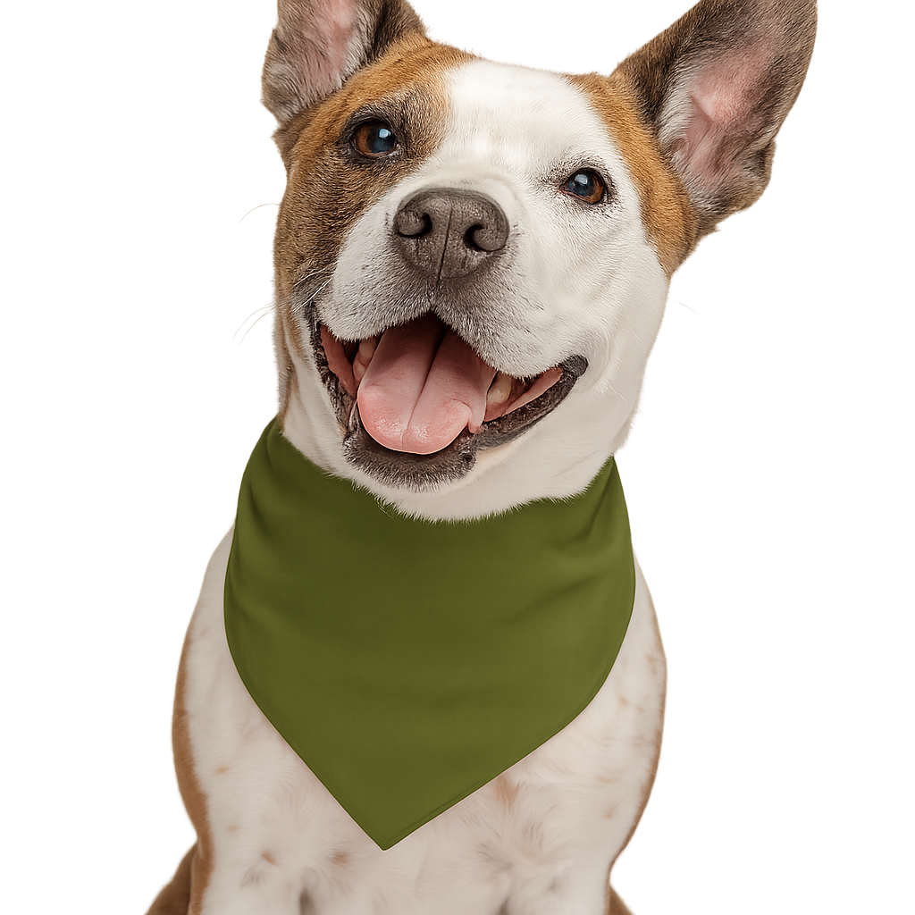 Military Green Dog Bandana | 100% Cotton Blank | One Size