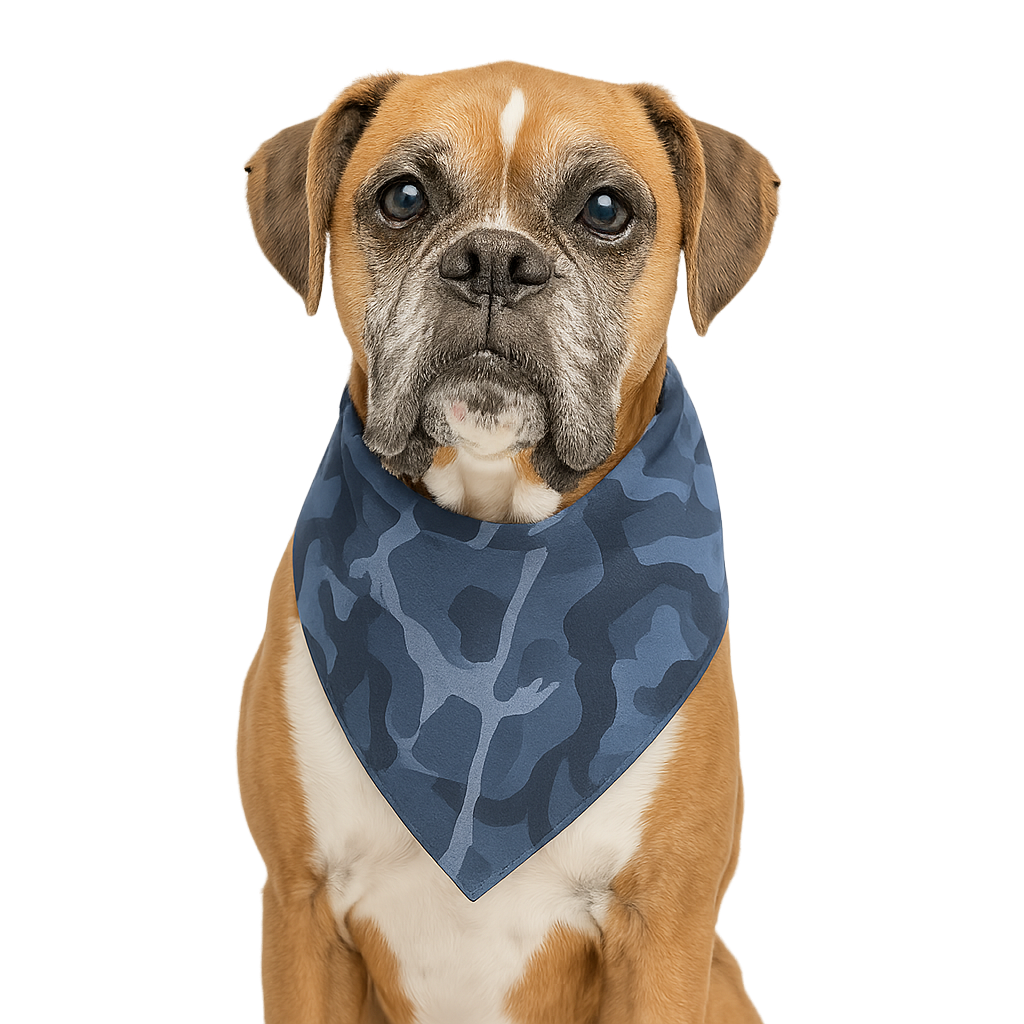 Blue Camo Dog Bandana | 100% Cotton Blank | One Size