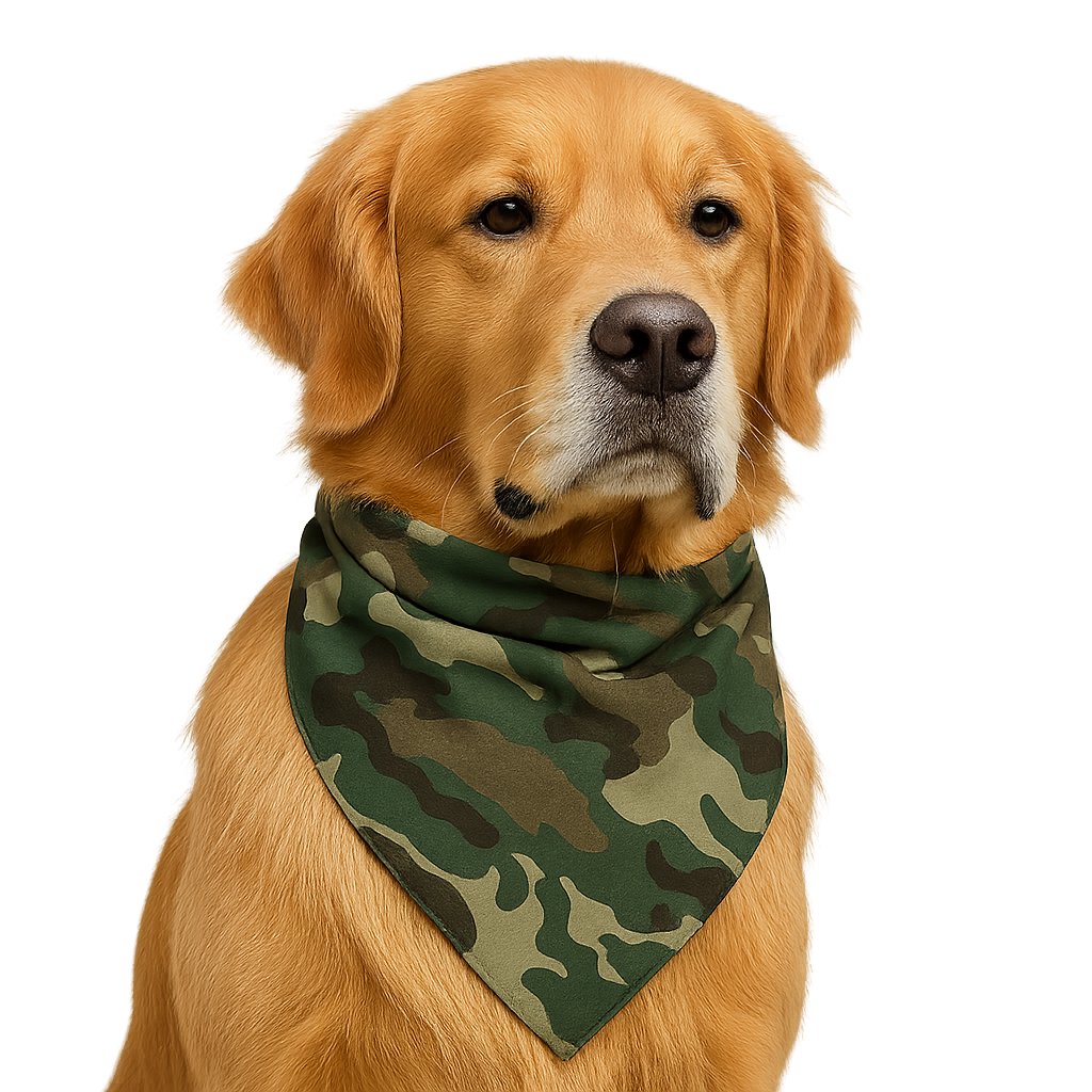 Camo Dog Bandana | 100% Cotton Blank | XS & One Size