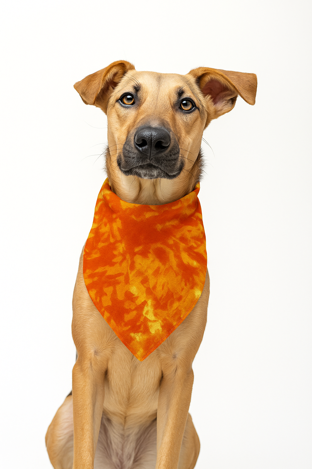 Orange Tie-Dye Dog Bandana | 100% Cotton Blank | One Size