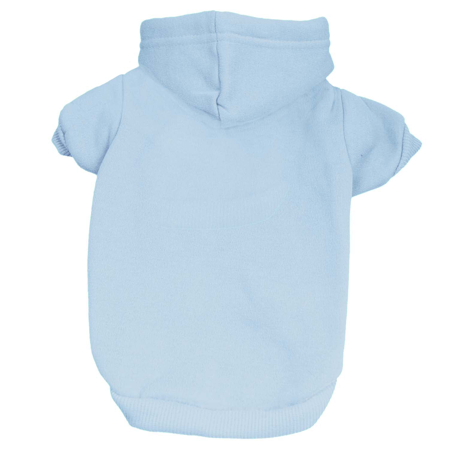 Baby Blue Dog Hoodie | Fleece-Lined Blank Pullover with Leash Hole | XS–6XL