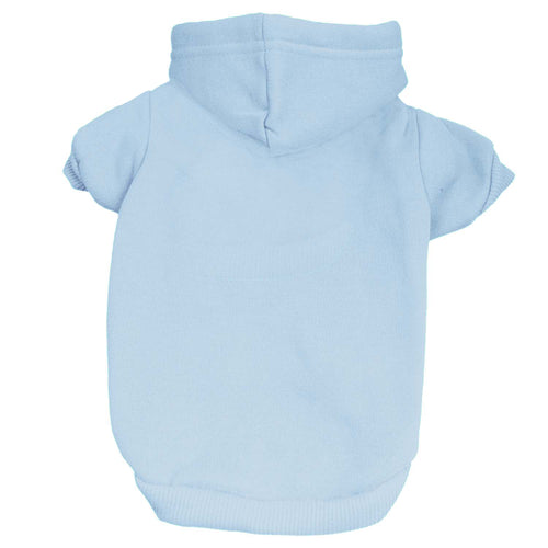 Baby Blue Dog Hoodie | Fleece-Lined Blank Pullover with Leash Hole | XS–6XL
