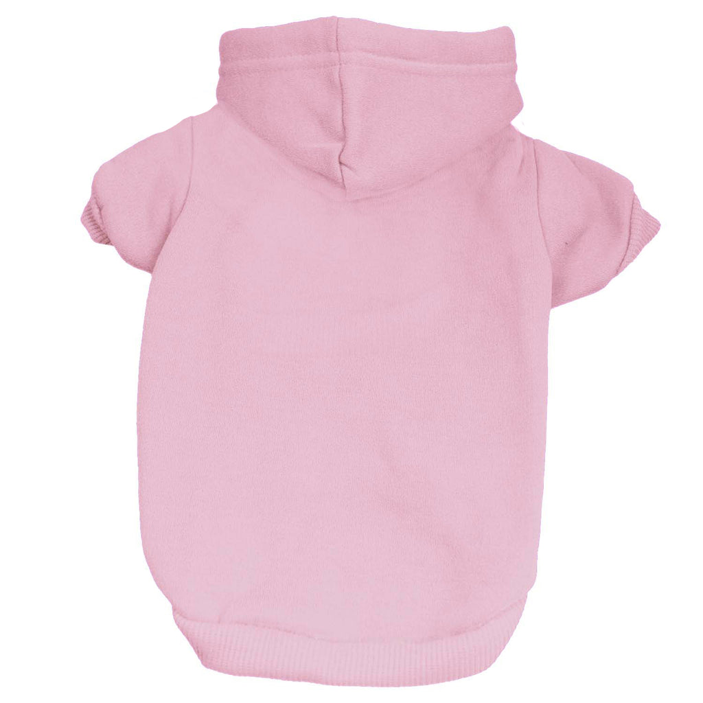 Baby Pink Dog Hoodie | Fleece-Lined Blank Pullover with Leash Hole | XS–6XL