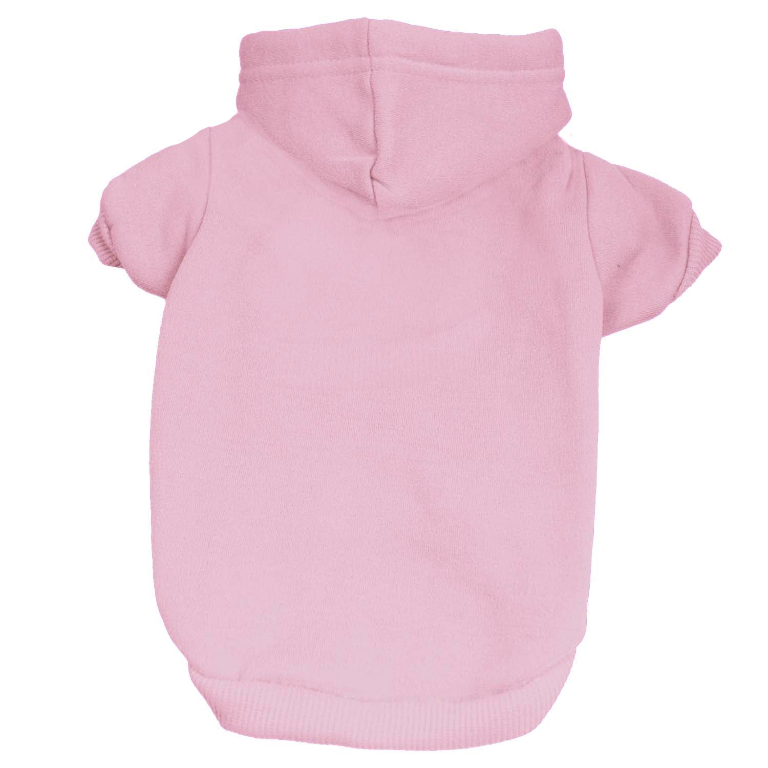 Baby Pink Dog Hoodie | Fleece-Lined Blank Pullover with Leash Hole | XS–6XL