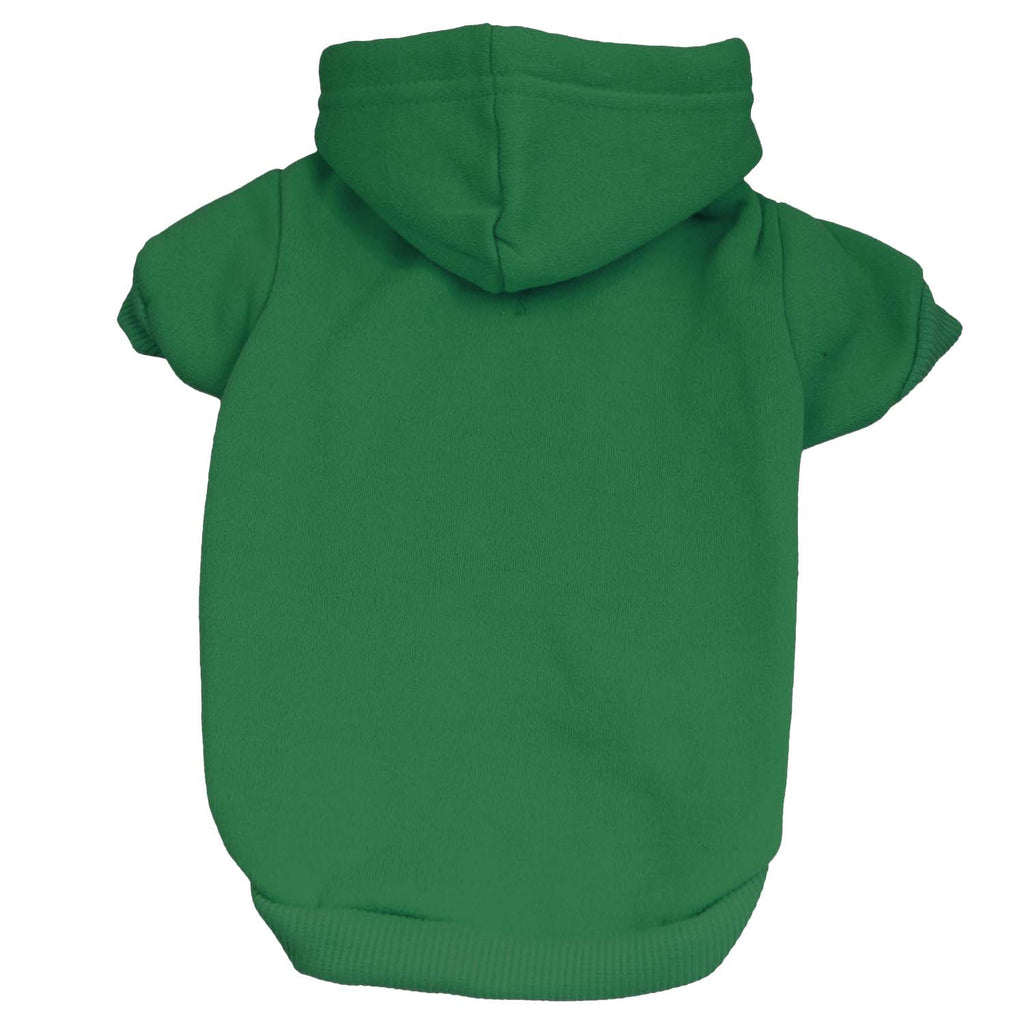 Green Dog Hoodie | Fleece-Lined Blank Pullover with Leash Hole | XS–6XL