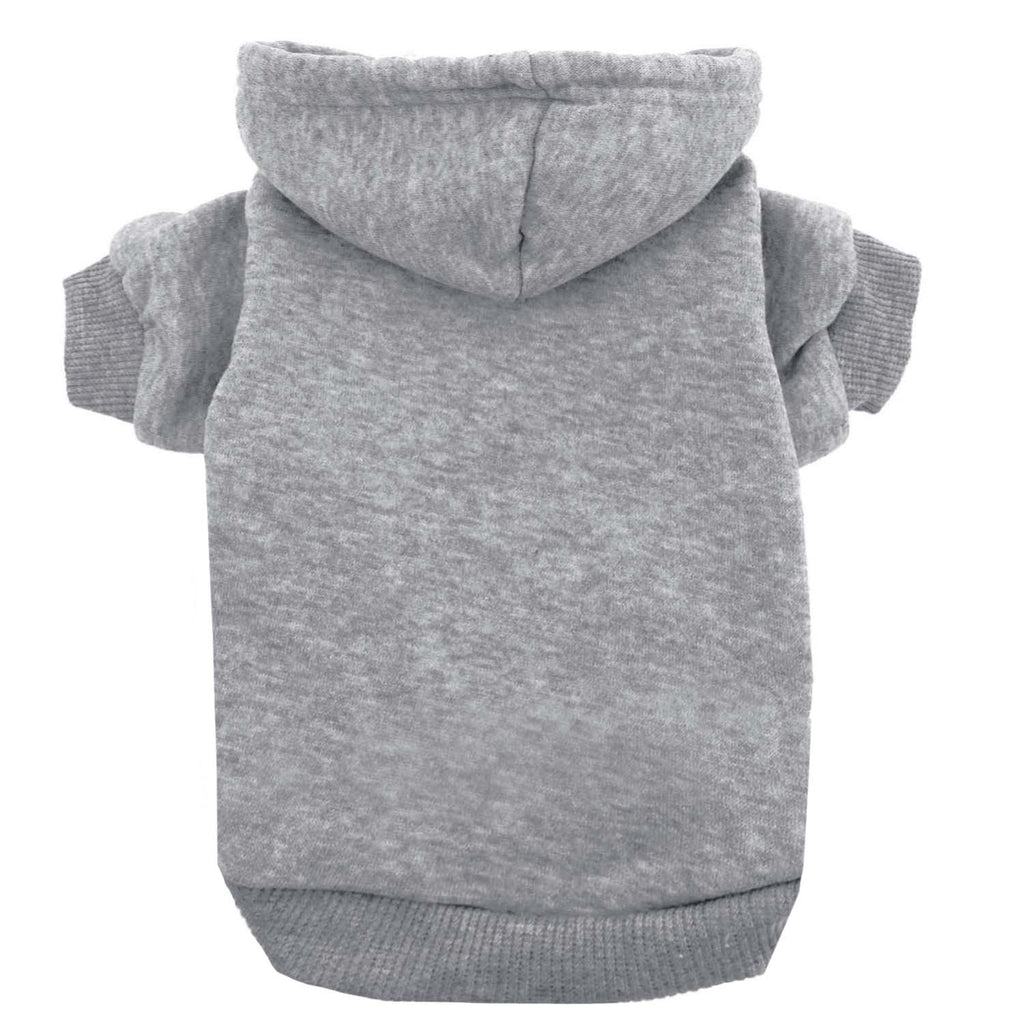 Gray Dog Hoodie | Fleece-Lined Blank Pullover with Leash Hole | XS–6XL