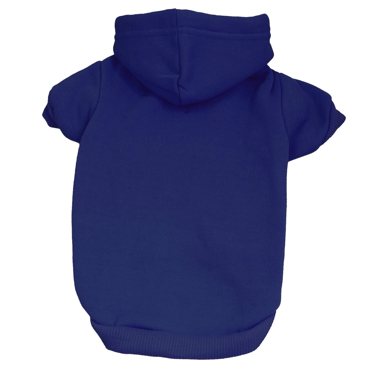 Royal Blue Dog Hoodie | Fleece-Lined Blank Pullover with Leash Hole | XS–6XL