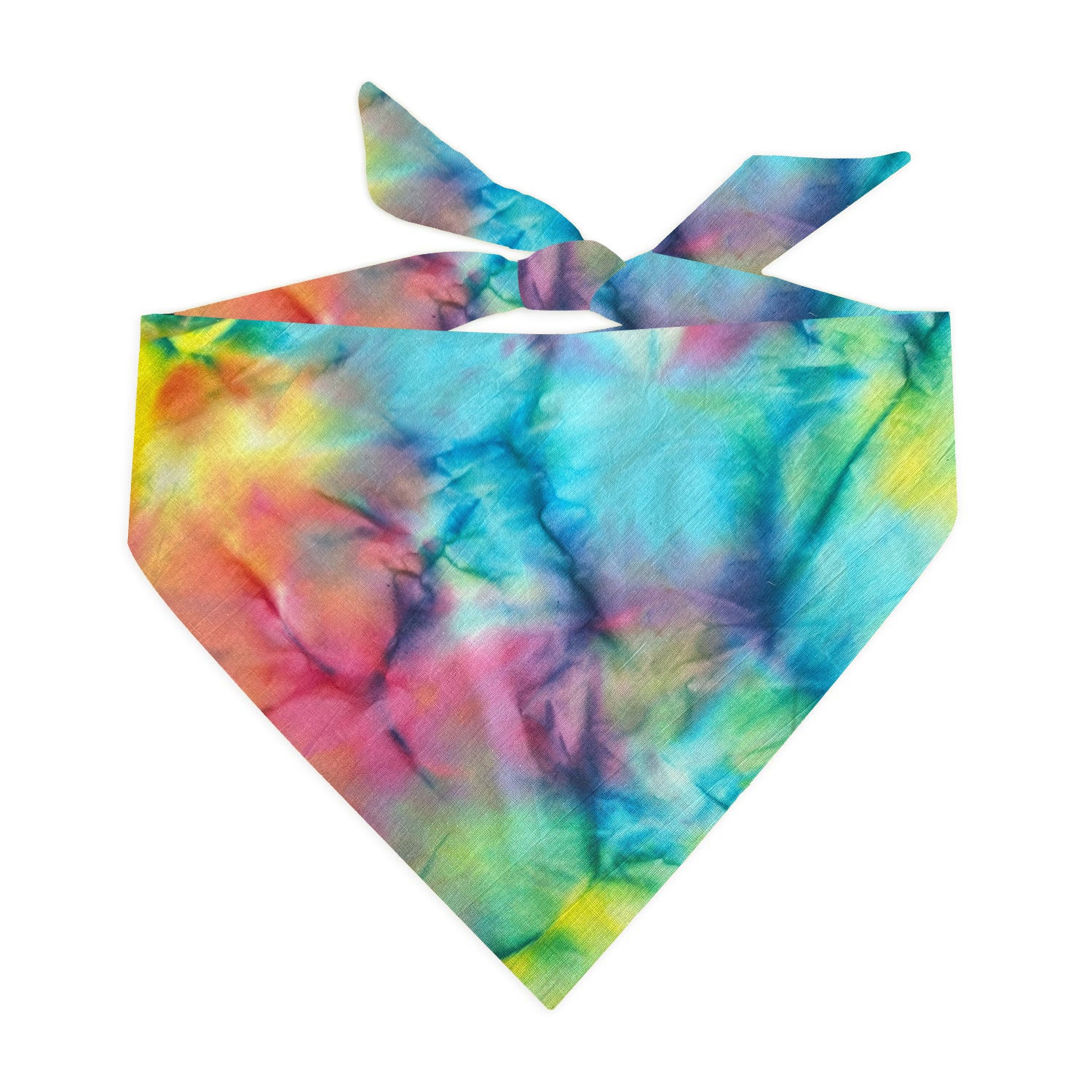 Rainbow Tie-Dye Dog Bandana | 100% Cotton Blank | One Size